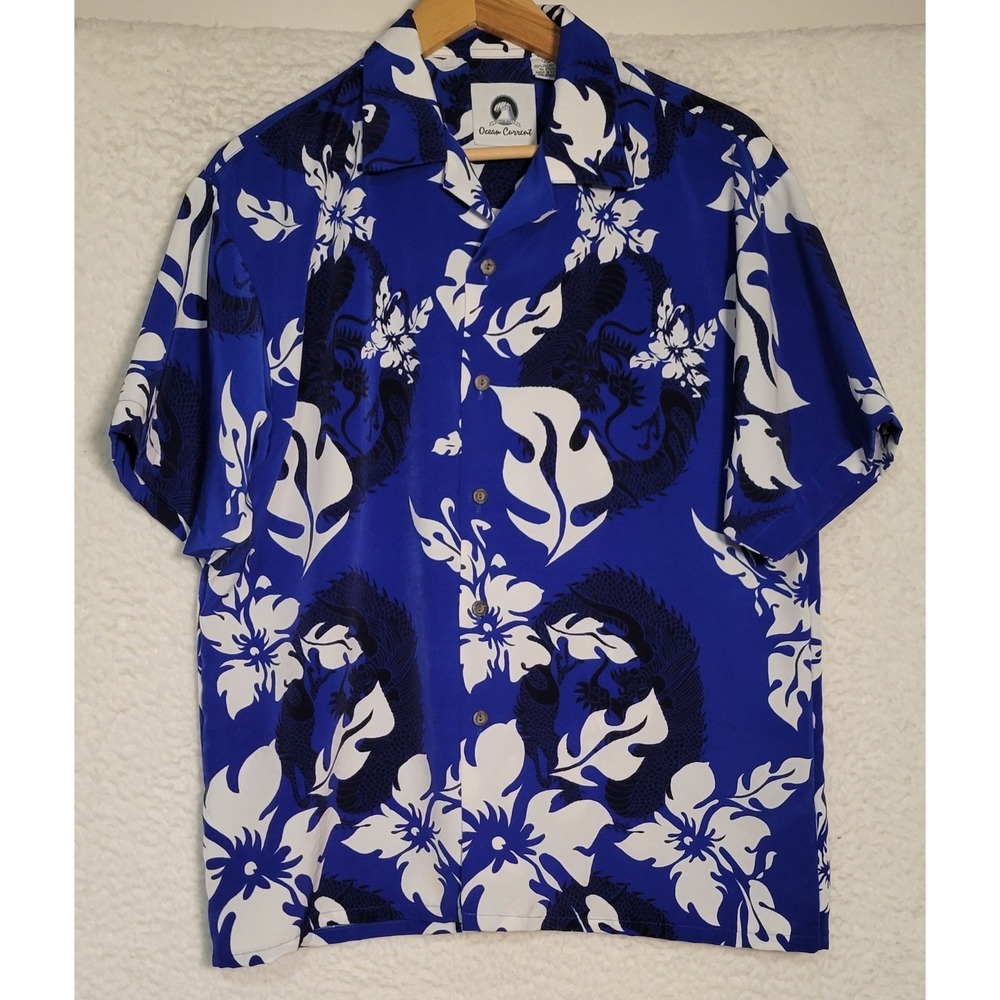 Ocean Current Mens Shirt Size XL Tropical Hawaiian Button Floral Aloha 1500